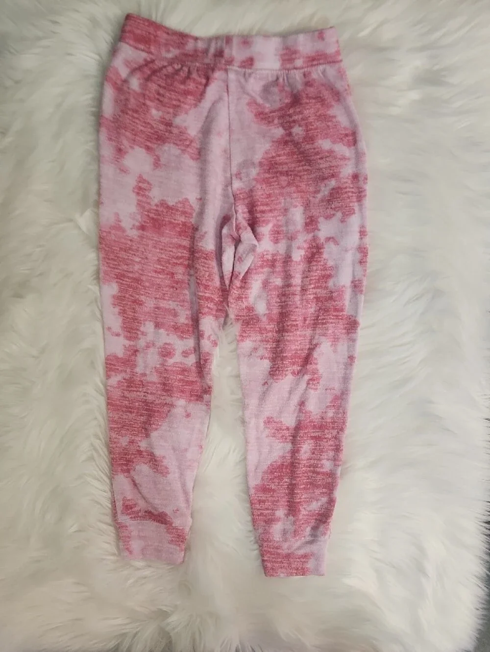 Pink Tie-Dye Heart Sequin Hooded Loungewear Set - Girls Size: 4-5